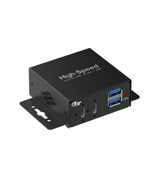 Mini Industrial USB 3.2 Gen1 4-Port Hub (2A 2C)