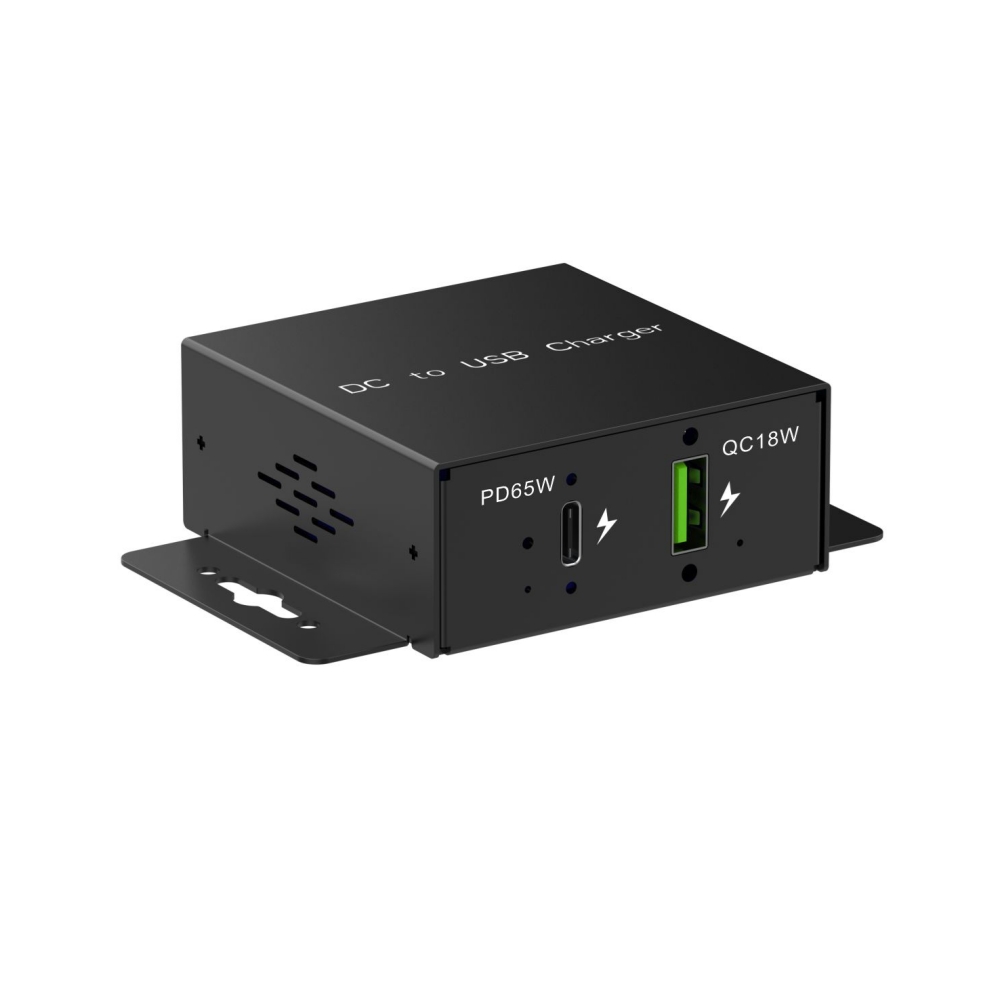 78W Dual Port USB-A & USB-C Industrial Mini PD Charger with QC