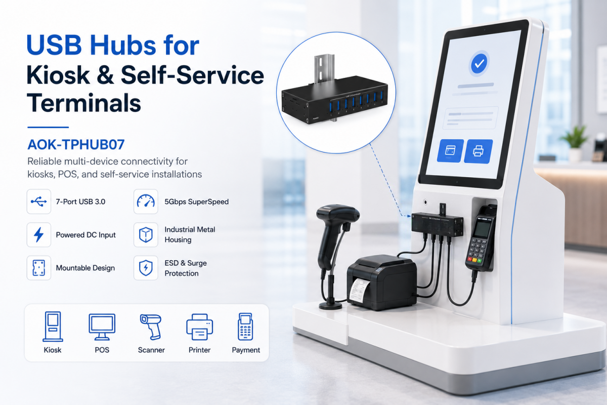 USB Hubs for Kiosk & Self-Service Terminals
