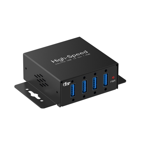 Industrial 4-Port USB 3.2 Gen 1 Mini Type-A Hub, ESD and Surge Protection