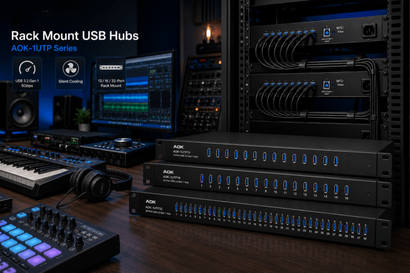 Rack Mount USB Hubs for Home Studios: Clean Connectivity for Music Production & Recording