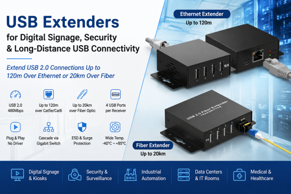 USB Extenders for Digital Signage, Security & Long-Distance USB Connectivity