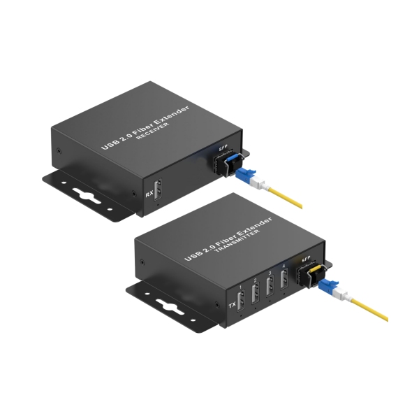 4-Port USB 2.0 Fiber Optic Extender Hub, 0-20KM
