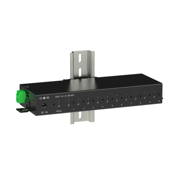Industrial 10-Port USB 3.2 Gen 1 Type C Hub