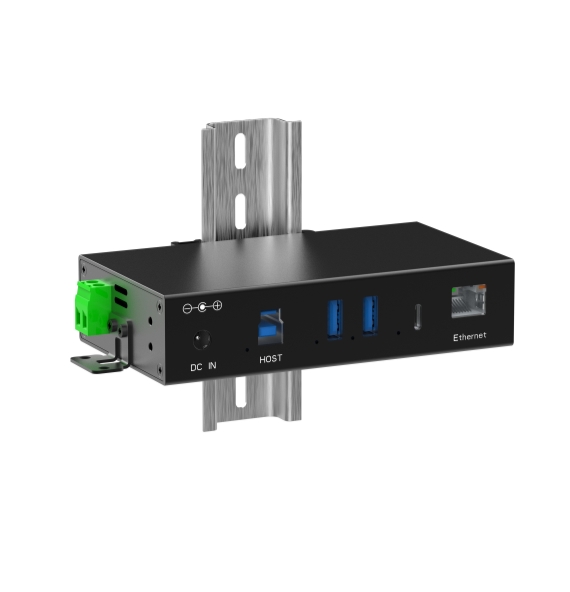 Industrial USB 3.2 Gen 1 Hub with 2x USB-A, 1x USB-C & Gigabit Ethernet