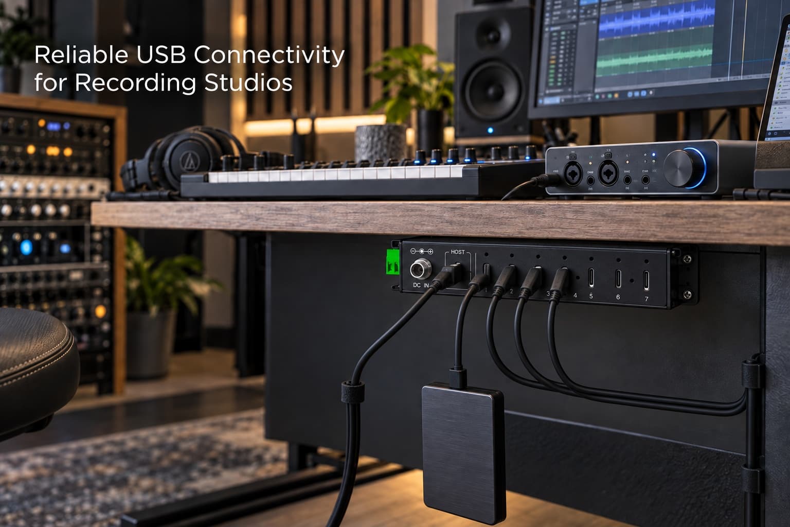 Reliable USB Hub for Recording Studios & Audio Racks