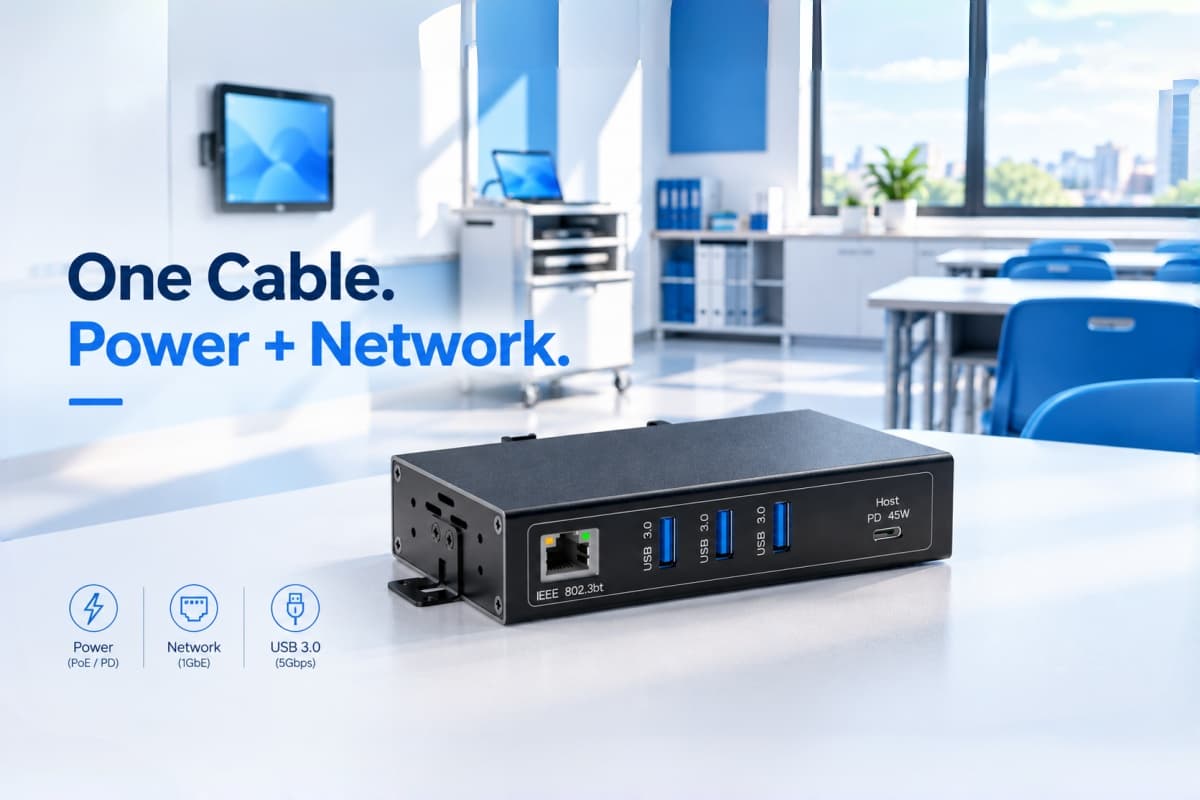 One Ethernet Cable, Five Ways to Power a Classroom: AOK PoE Hubs for Education